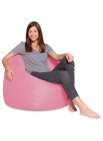 Buy COMFY CLASSIC PVC LEATHER BEAN BAG PINK ADULT in UAE