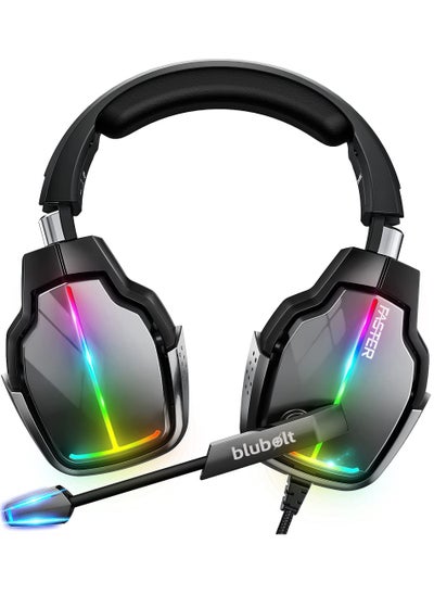 Buy Gaming Headphone Wired 7.1 mm Surround Sound 50mm Drivers  Gaming Headset For Mobile/PS4/ PS5/X-BOX ONE/PC,Clear Sound,Noise Cancelling Mic With RGB Lights in UAE