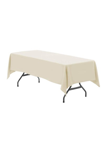 اشتري 1-Piece Solid Pattern Table Cloth Beige في السعودية