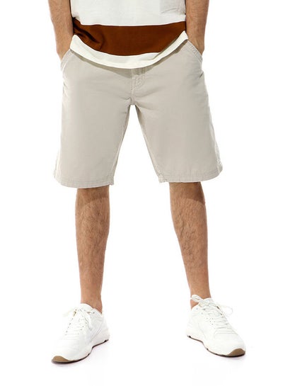 اشتري Regular Basic Summer Shorts - Beige في مصر