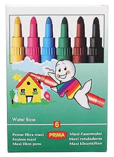 Buy Prima maxi jumbo set of 6 fibre tip colors in Egypt