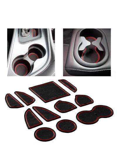 Buy Interior Anti Dust Non-Slip Center Console Cup Holder Inserts Liner Mats for Dodge Challenger Accessories 2015-2020 in Saudi Arabia