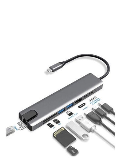 Buy 8 in 1 USB Hub Multiport Adapter with 4K HDMI and USB 3.0 Ports Fast Data Transfer Speed For MacBook 2018/2017/2016 MacBook Pro 2018/2017 Chromwbook. in UAE