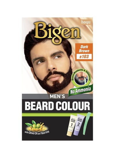 Buy Bigen Men's Beard Colour | No Ammonia Formula with Aloe Extract & Olive Oil - 103 Dark Brown in UAE