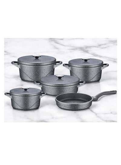 Buy GRANITE COOKWARE 9PCS SET -MADE IN TURKEY -Grey COLOR in UAE