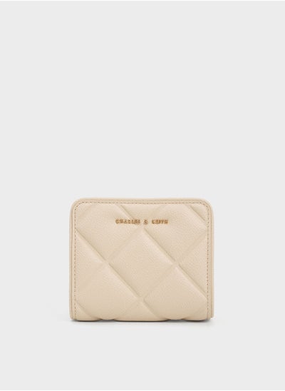 Buy CHARLES & KEITH Anwen Quilted Zip-Around Wallet - Beige in UAE