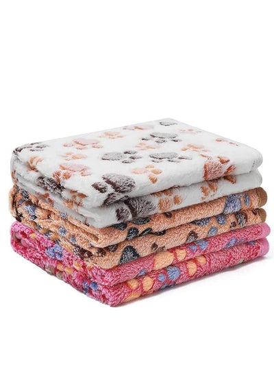 Buy Puppy Dog Blankets, 3 Pack Super Soft Warm Sleep Mat Fluffy Premium Fleece Pet Blanket Flannel Throw in UAE