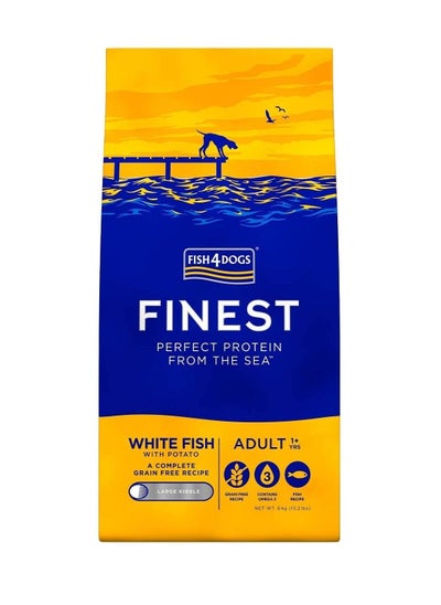 اشتري Fish4Dogs White Fish With Potato Large Kibble Adult Dog Dry Food 6Kg في الامارات