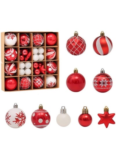 Buy Bauble Ornament Ball Set, 42Pcs Shatterproof Tree Hanging Balls in UAE