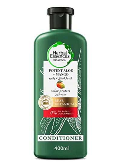 Buy Herbal Essences Color Protect Sulfate Free Potent Aloe Vera With Mango Natural Conditioner For Dry Hair 400ML in Egypt