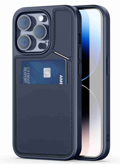 Buy DUX DUCIS Rafi II Series Case for iPhone 14 Pro Max Case Wallet with Kickstand and Credit Card Holder Compatible with MagSafe Leather Heavy Duty Protective Case Cover (Blue) in Egypt