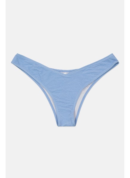 Buy Women Textured Bikini Bottom, Blue in UAE