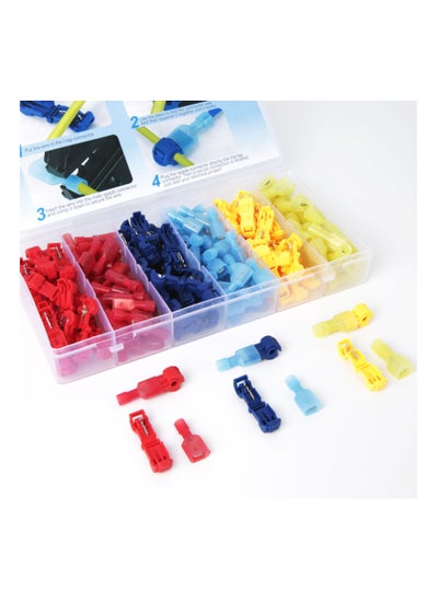 Buy AIRIC 120pcs T-Tap Wire Connectors, Self-Stripping Quick Splice Kit, Insulated Male Quick Disconnect Spade Terminals Assortment Kit With Storage Case Multicolour in Saudi Arabia