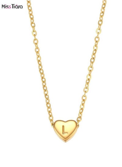 Buy L Letter Heart Shape Design Chain Pendant Necklace for Girl and Women in UAE