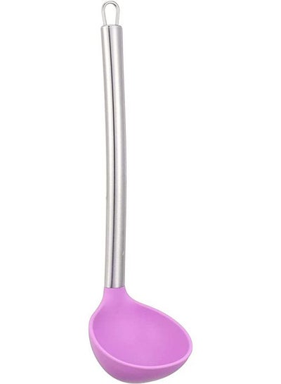 Buy FALMER Large Silicone Soup Spoon with Stainless Steel Handle, Made in China Pink in Egypt
