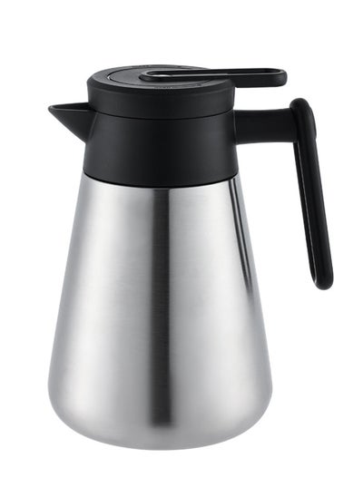 Buy Double Wall Stainless Steel Tea/Coffee Flask 0.75L Silver/Black, 18-8 Stainless Steel in Saudi Arabia