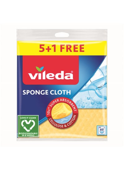 Buy Sponge Cloth 5 and 1 FREE Piece Super Absorbent in Saudi Arabia