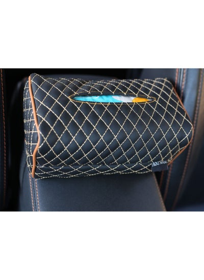 Buy Assafco Car Leather Tissue Holder square embroidery in Egypt