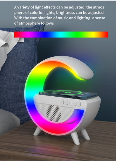 Buy Rechargeable 3 in 1 Wireless Charger 10W and Bluetooth Speaker and Night Light in Multicolour in Saudi Arabia