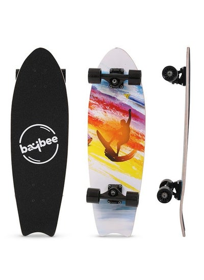 اشتري 68 CM Skating Board For Kids Adults With 7 Layer Maple Wood Deck Pp Wheels Double Kick Concave Skating Board For Beginners Learners Skateboard For Teen Boys Girls Above 5 Years Penguin في الامارات