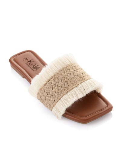 Buy RUFFLED TWO-TONED SLIPPER in UAE