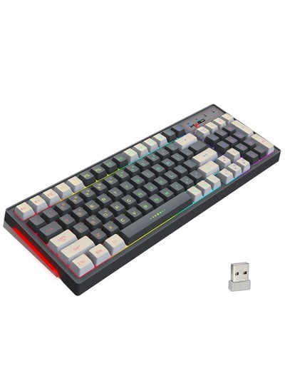 Buy HXSJ L900 RGB Backlit Two-color Injection Keycaps 2.4G Wireless Keyboard in Saudi Arabia