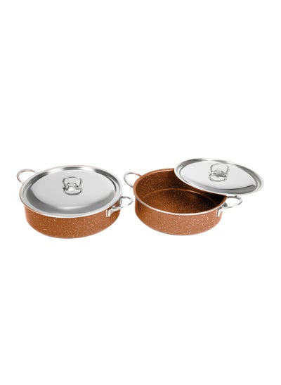 Buy Granite Pro Sauté Pans Set - 4 Piece 2 pots and 2 lids - Size 26, 28 - Copper in Egypt