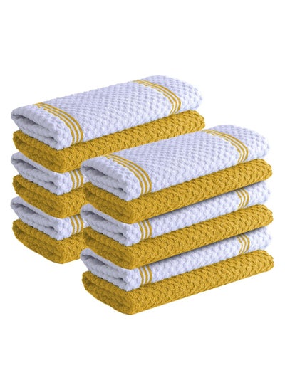 Buy Infinitee Xclusives Premium Kitchen Towels - Yellow [Pack of 12] 100% Cotton Kitchen Hand Towels 15 x 25 Inches - Dish Towels for Kitchen in UAE