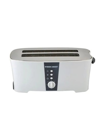 Buy 4 Slice Long Slot Cool Touch Kitchen Appliances Toaster, White, ET124-B5 in Saudi Arabia