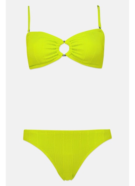 اشتري Women 2 Piece Plain Bikini Set, Green في الامارات