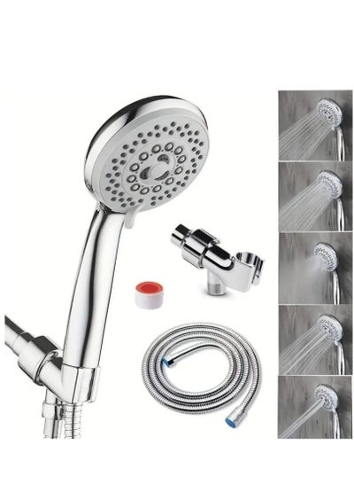 Handheld Shower Head High Pressure 5 Spray Setting Hand Held Shower ...