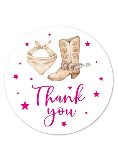 اشتري Cowgirl Boots Thank You Stickers 2 Inch Girl Pink Western Birthday Baby Shower Party Favor Labels 40Pack في السعودية