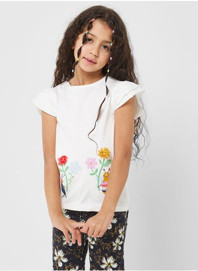 Buy Kids Floral Print T-Shirts in Saudi Arabia