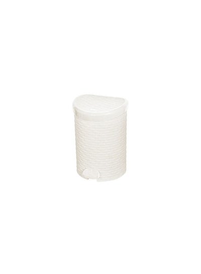 Buy Small size rattan wastebasket, white 2547 in Egypt