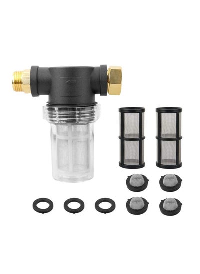 Buy Garden Hose Filter, Garden Hose Inlet Filter for High Pressure Washer, Sediment Filter Attachment, 40 Mesh Screen, Extra 2 Pcs 100 Mesh, 3PCS O-Ring and 4PCS Filter Hose Washer in UAE