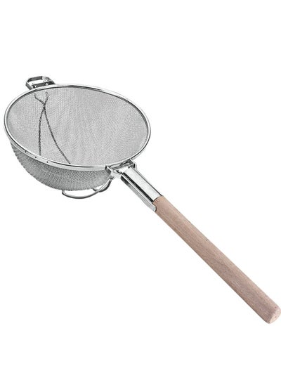 اشتري Stainless Steel Tinned Strainer, Wood Height 30 cm-Brown,Silver في الامارات