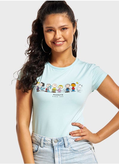 Buy Peanuts Print T-Shirt in UAE