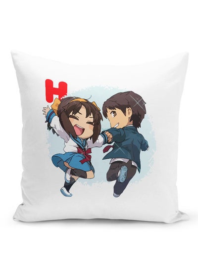 Buy Haruhi Suzomiya Throw Pillow Cute Couple Couch Cushion Haruhi Waifu Accent Pillow Haruhi Suzomiya The Melancholy of Haruhi Suzumiya-Anime Character Fan in UAE