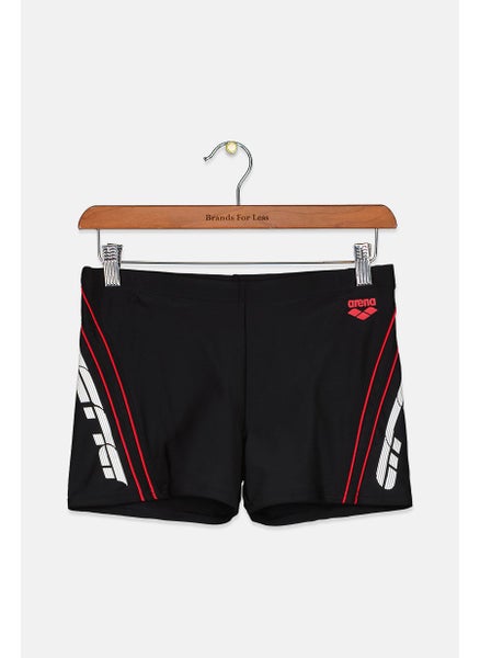 اشتري Men Drawstring Swim Trucks, Black and Red في السعودية