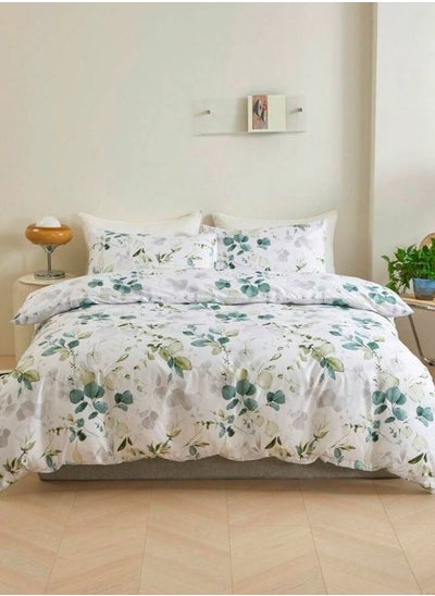 Buy Single Size 4 Pieces Bedding Set, Green Leaves Design in UAE