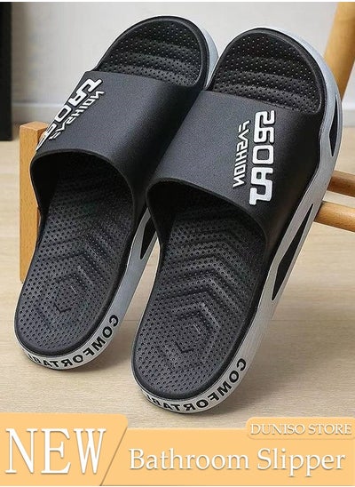 Buy Men's Slipper Thick Sole Non-Slip Bath Slippers Open Toe Shower Slippers House Bedroom Slippers Flat Slipper for Spa Bath Pool Gym Beach Sandals for Indoor & Outdoor in Saudi Arabia