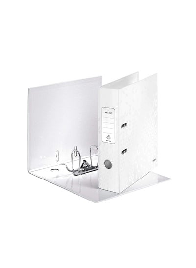 Buy Leitz Wow Laminated Lever Arch File A4 80Mm White in UAE