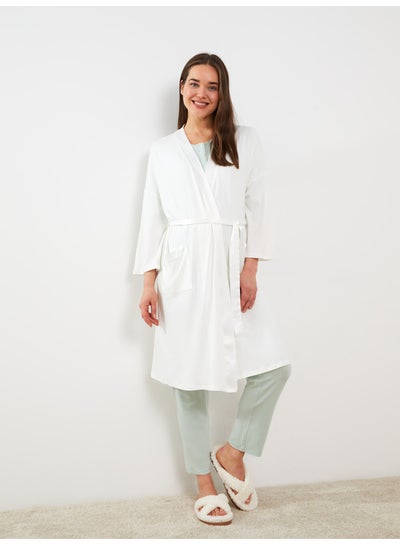 Buy Shawl Collar Plain Maternity Dressing Gown in Egypt