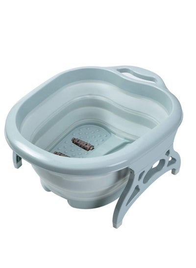 اشتري Foldable Footbath Basin Tub SPA Massage Basin Portable Folding Travel Foot Wash Basin,Plastic/Rubber Foldable Bucket for Soaking Feet to Apply Callus Remover في الامارات
