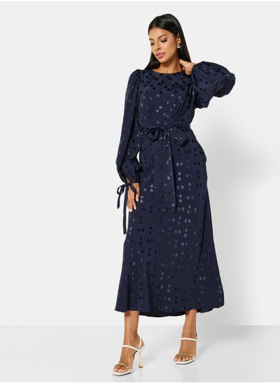 Buy Spot Jacquard Maxi Dress in Saudi Arabia