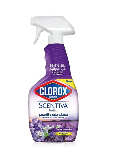 Buy Clorox Scentiva Multi Surface Cleaner 500Ml, TUScan Lavender, Bleach Free Disinfectant Spray in Saudi Arabia