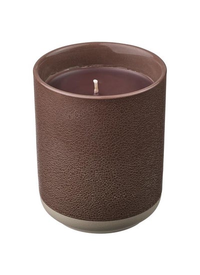 Buy Scented Candle In Ceramic Jar, Leather & Vanilla/Brown, 45 Hr in Saudi Arabia