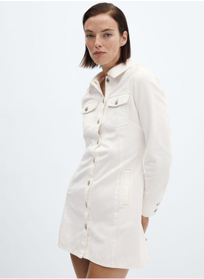 Buy Pocket Detail Button Down Shirt Dress in UAE