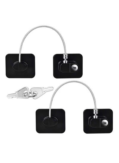 اشتري Pack Of 2 Child Safety Cable Fridge Window Lock With Key Set في الامارات