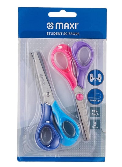 Buy 3-Piece Student Scissors Assorted Colors in UAE